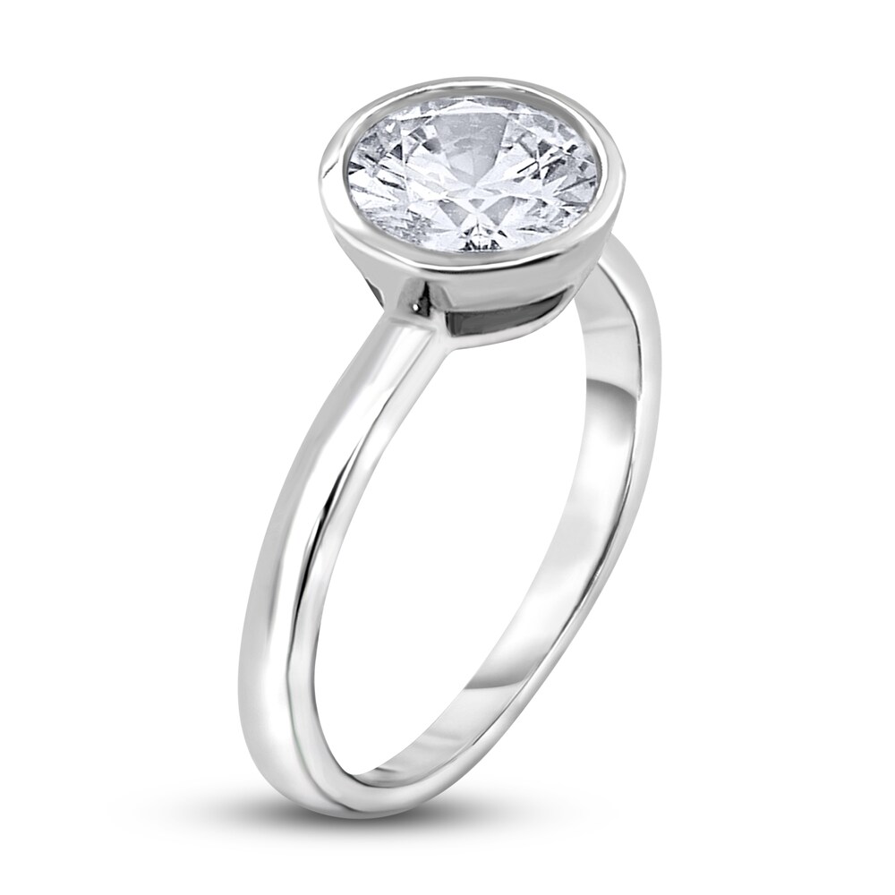 Diamond Solitaire Engagement Ring 2 ct tw Bezel-Set Round 14K White Gold (I2/I) MId6Tj0E