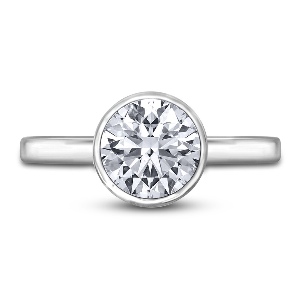 Diamond Solitaire Engagement Ring 2 ct tw Bezel-Set Round 14K White Gold (I2/I) MId6Tj0E