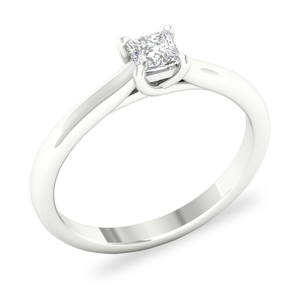 Diamond Solitaire Ring 1/3 ct tw Princess-cut Platinum (SI2/I) MJmjA929