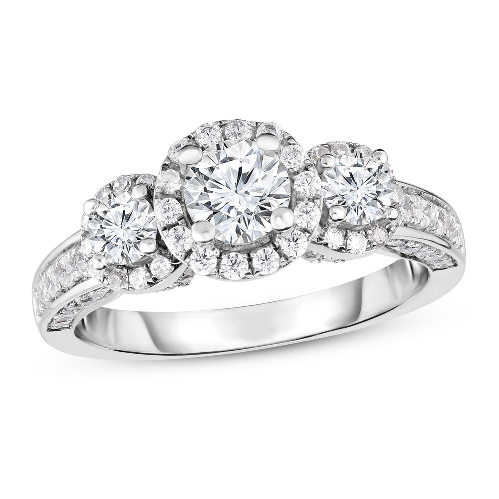 Diamond Ring 1-1/2 ct tw Round 14K White Gold MMpW4rKY