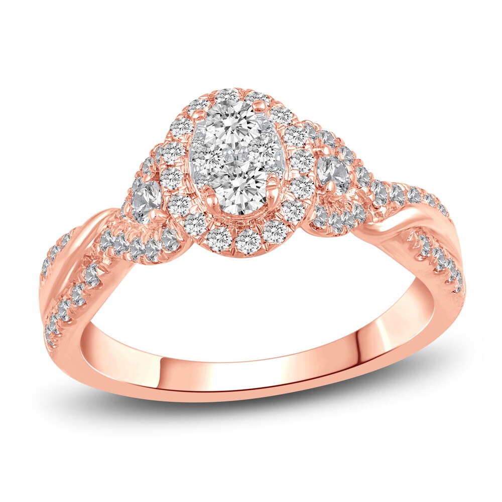 Diamond Engagement Ring 3/4 ct tw Round 14K Rose Gold MRAmtNzI [MRAmtNzI]