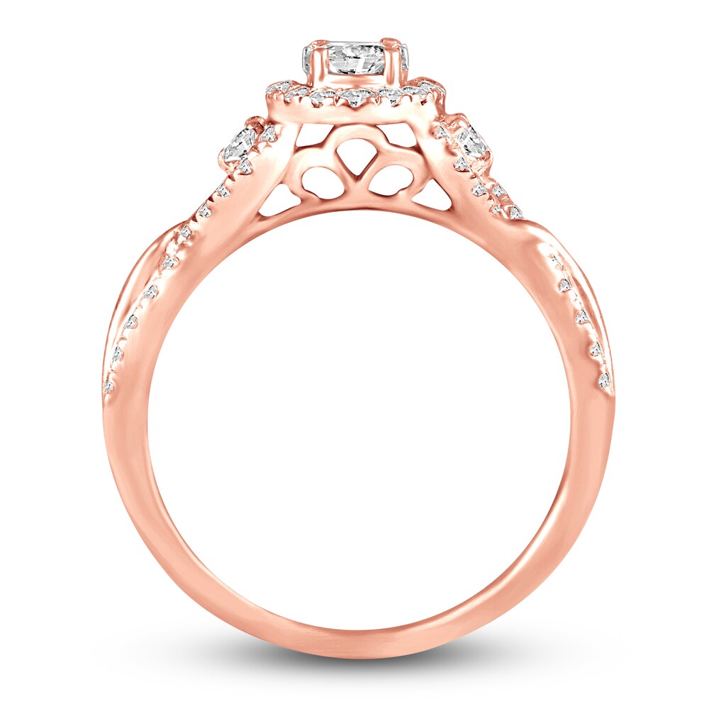 Diamond Engagement Ring 3/4 ct tw Round 14K Rose Gold MRAmtNzI