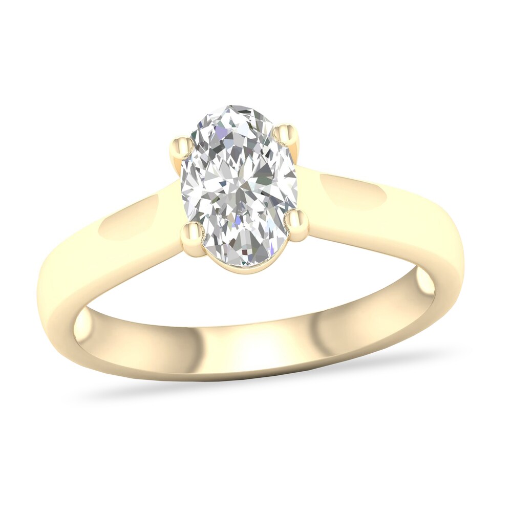 Diamond Solitaire Ring 1 ct tw Oval-cut 14K Yellow Gold (SI2/I) MYM6pW9r [MYM6pW9r]