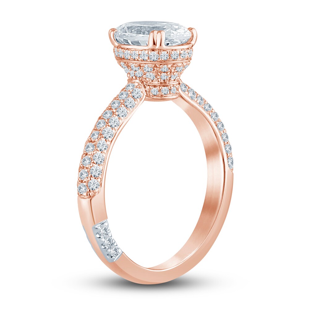 Pnina Tornai Lab-Created Diamond Engagement Ring 2-5/8 ct tw Oval/Round 14K Rose Gold MccJRWDS