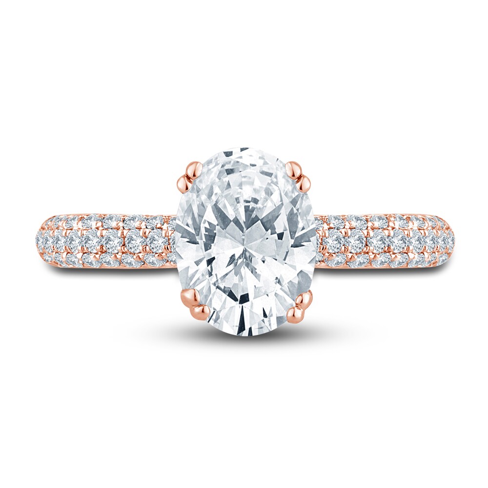 Pnina Tornai Lab-Created Diamond Engagement Ring 2-5/8 ct tw Oval/Round 14K Rose Gold MccJRWDS