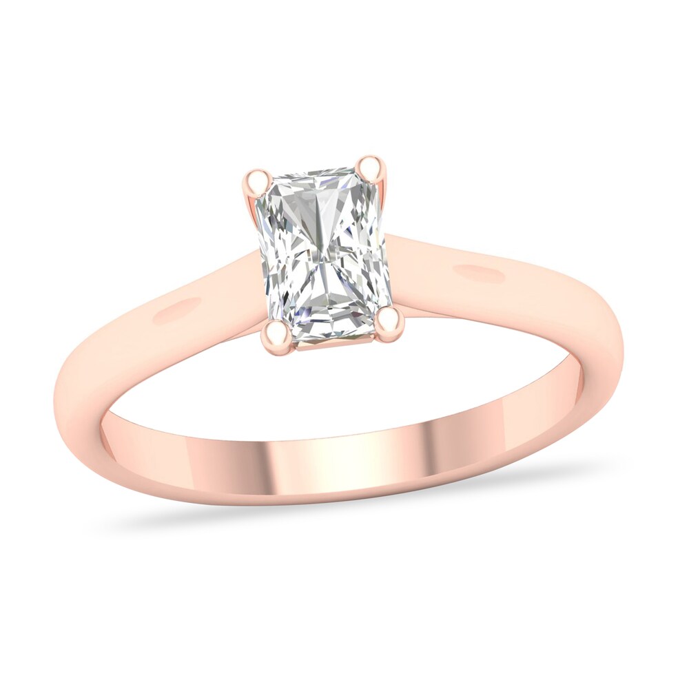 Diamond Solitaire Ring 3/4 ct tw Emerald-cut 14K Rose Gold (SI2/I) MdStK6pd