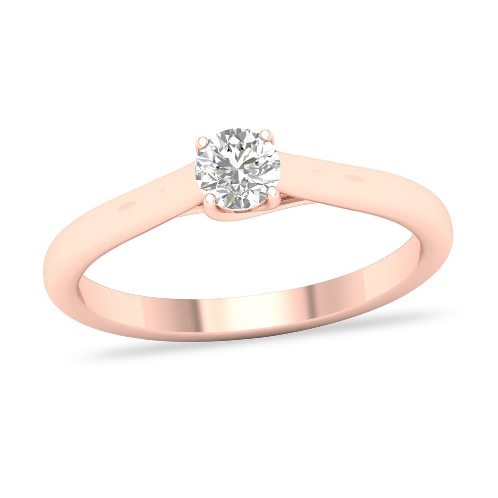 Diamond Solitaire Ring 1/3 ct tw Round-cut 14K Rose Gold (SI2/I) MnhWu2Cf [MnhWu2Cf]