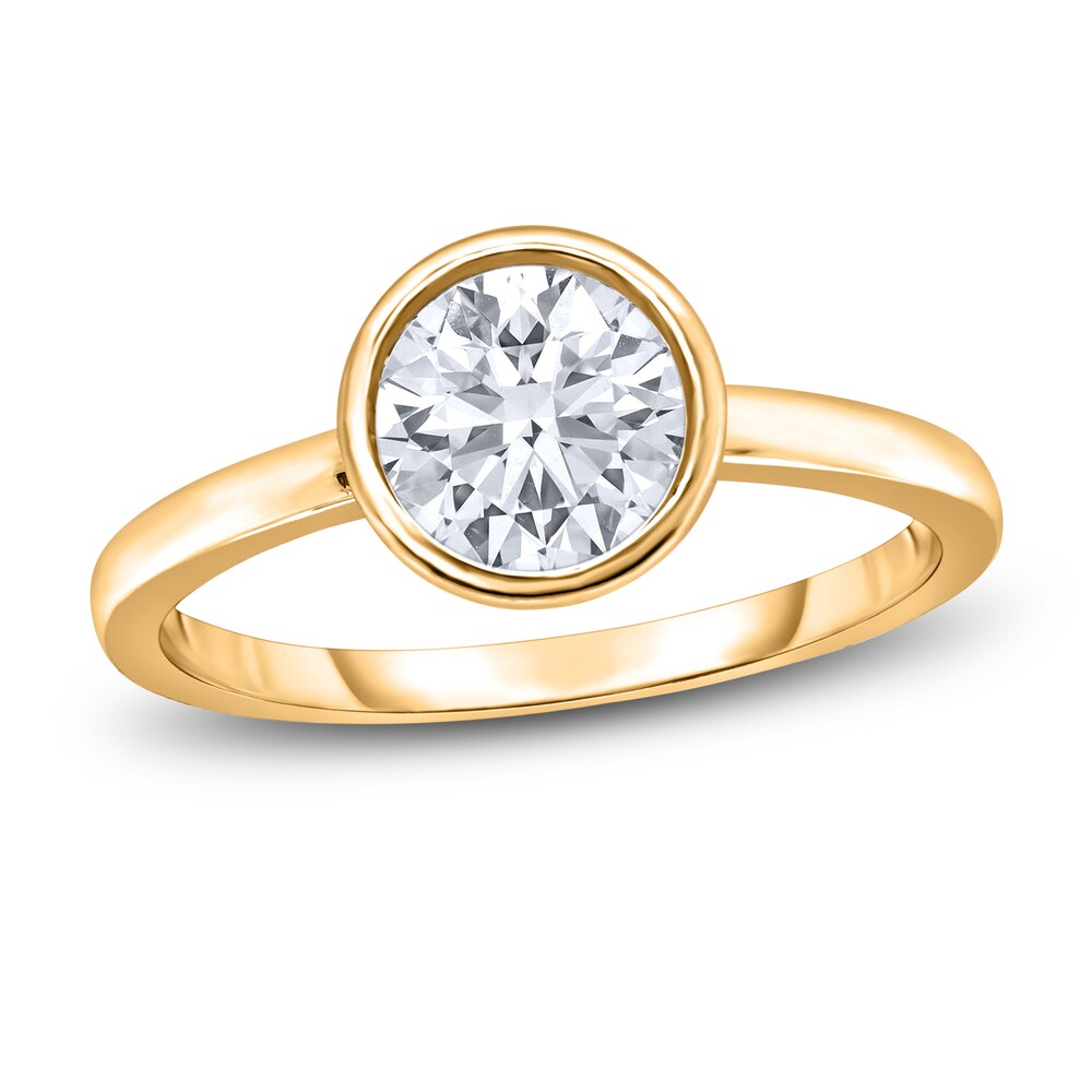 Diamond Solitaire Engagement Ring 3/4 ct tw Bezel-Set Round 14K Yellow Gold (I2/I) MuM797fd [MuM797fd]