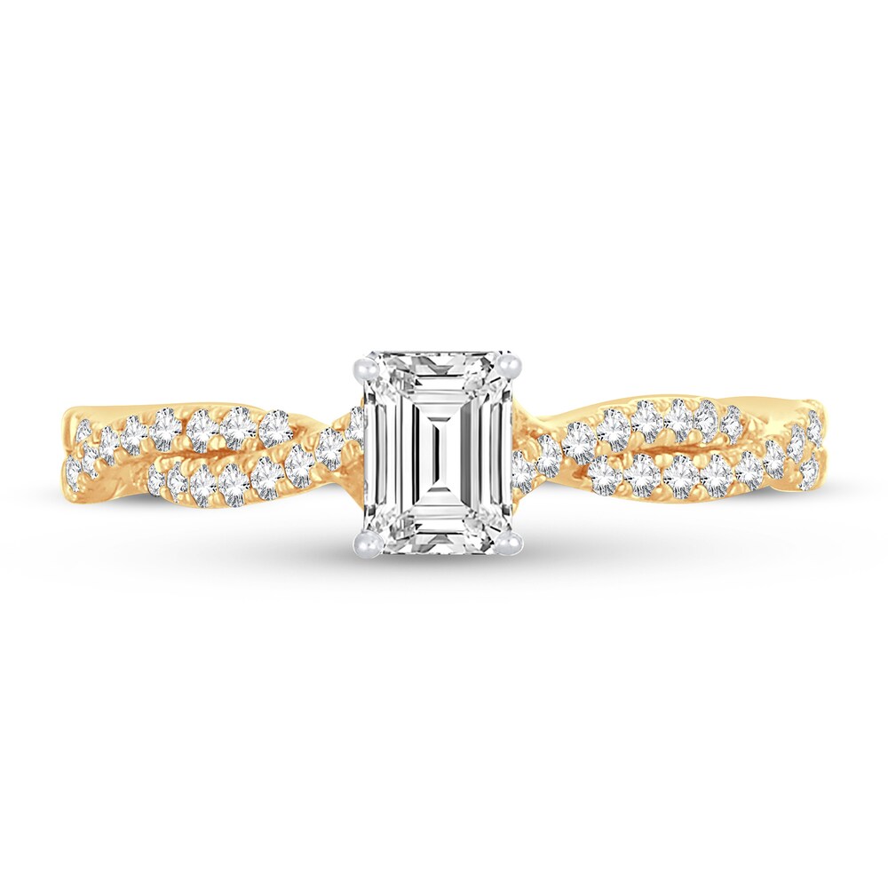 Diamond Ring 3/4 ct tw Emerald-cut 14K Yellow Gold MwDgIBUd