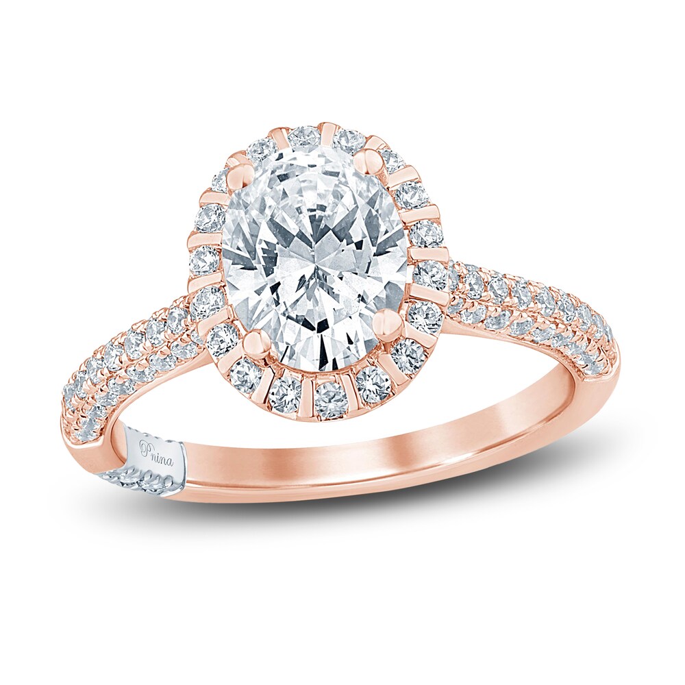 Pnina Tornai Lab-Created Diamond Engagement Ring 2 ct tw Oval/Round 14K Rose Gold MxT97H3B [MxT97H3B]