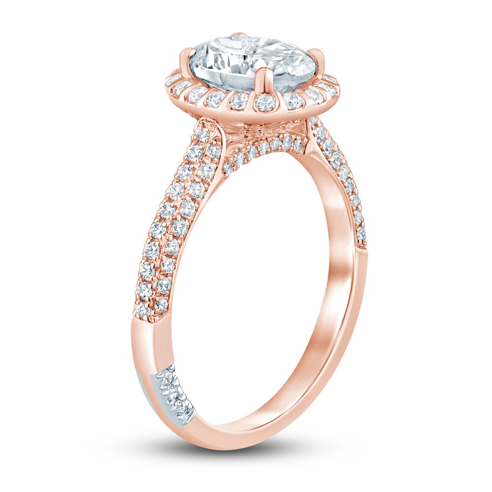 Pnina Tornai Lab-Created Diamond Engagement Ring 2 ct tw Oval/Round 14K Rose Gold MxT97H3B