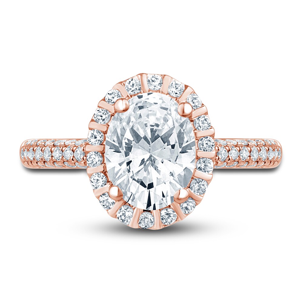 Pnina Tornai Lab-Created Diamond Engagement Ring 2 ct tw Oval/Round 14K Rose Gold MxT97H3B