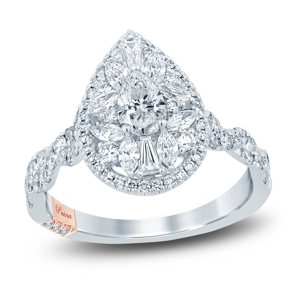 Pnina Tornai Diamond Engagement Ring 1-1/2 ct tw Pear/Marquise /Baguette/Round 14K White Gold N4uDX97R [N4uDX97R]