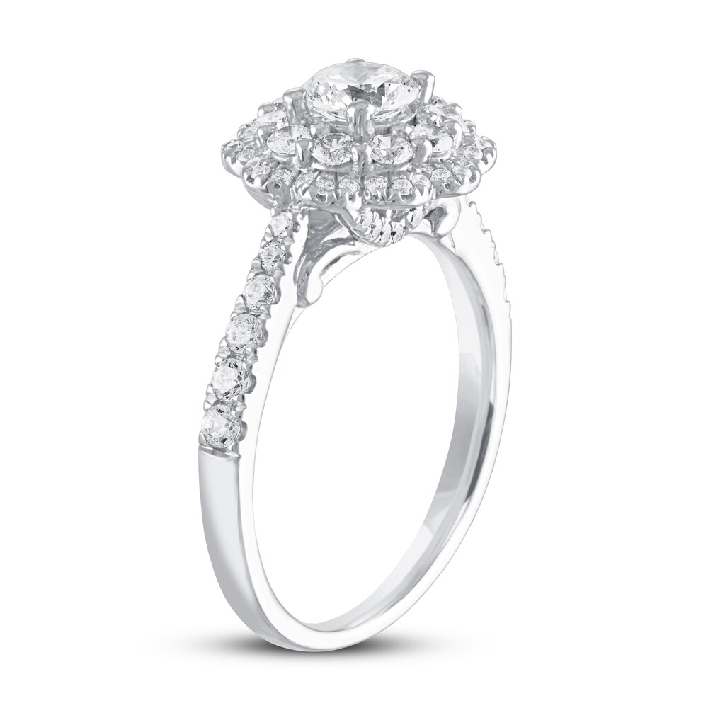 Diamond Engagement Ring 1 1/8 ct tw Round 14K White Gold NARyJiBN