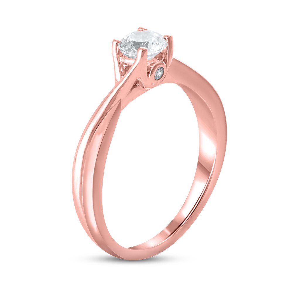 Diamond Engagement Ring 1/2 ct tw Round 14K Rose Gold (I2/I) NFY9a53c