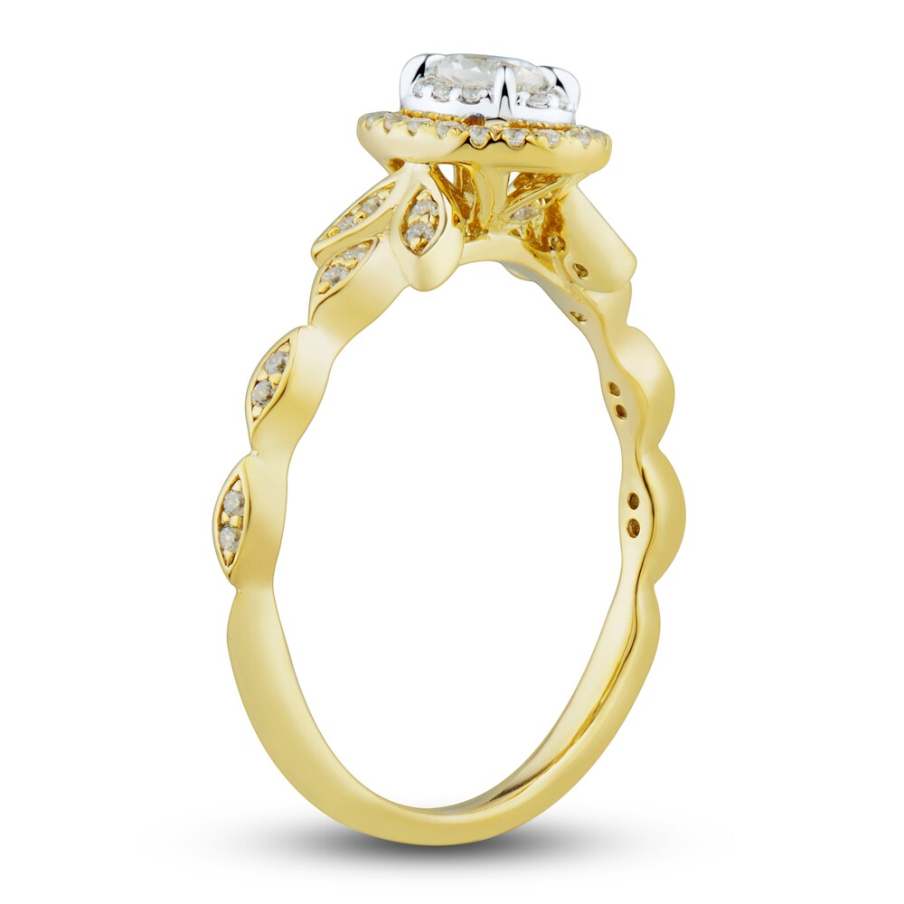 Diamond Engagement Ring 1/3 ct tw Oval/Round 14K Two-Tone Gold NKB8eyQA