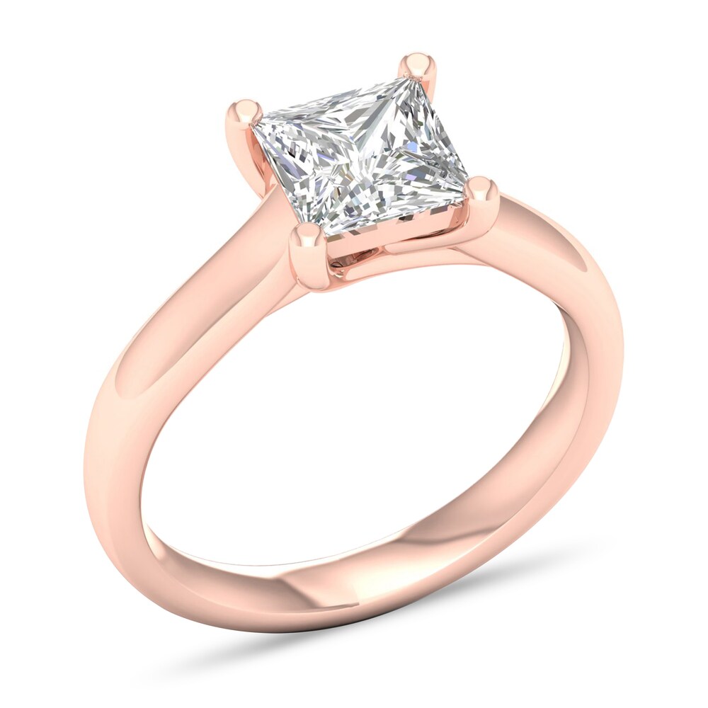 Diamond Solitaire Ring 2 ct tw Princess-cut 14K Rose Gold (I2/I) NNi2SFiB