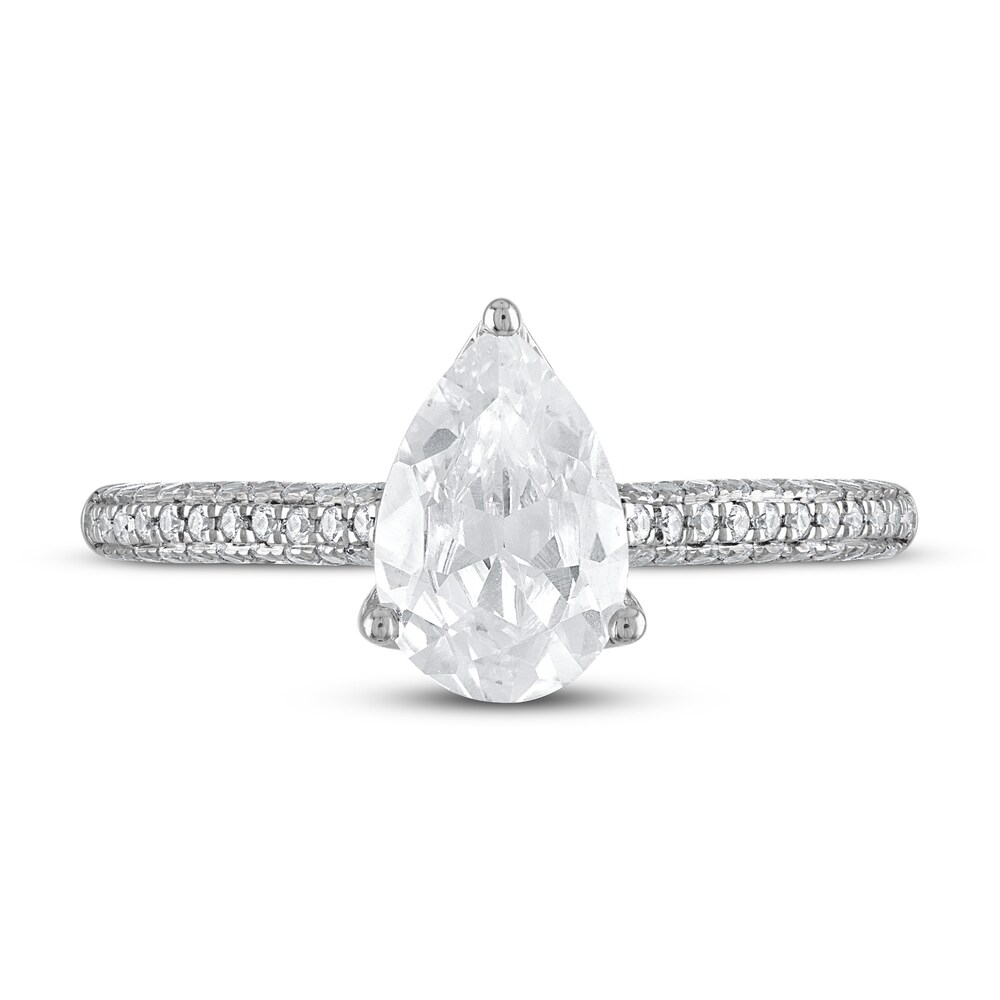 Diamond Engagement Ring 1-1/4 ct tw Pear-shaped/Round 14K White Gold NVAWGEpR