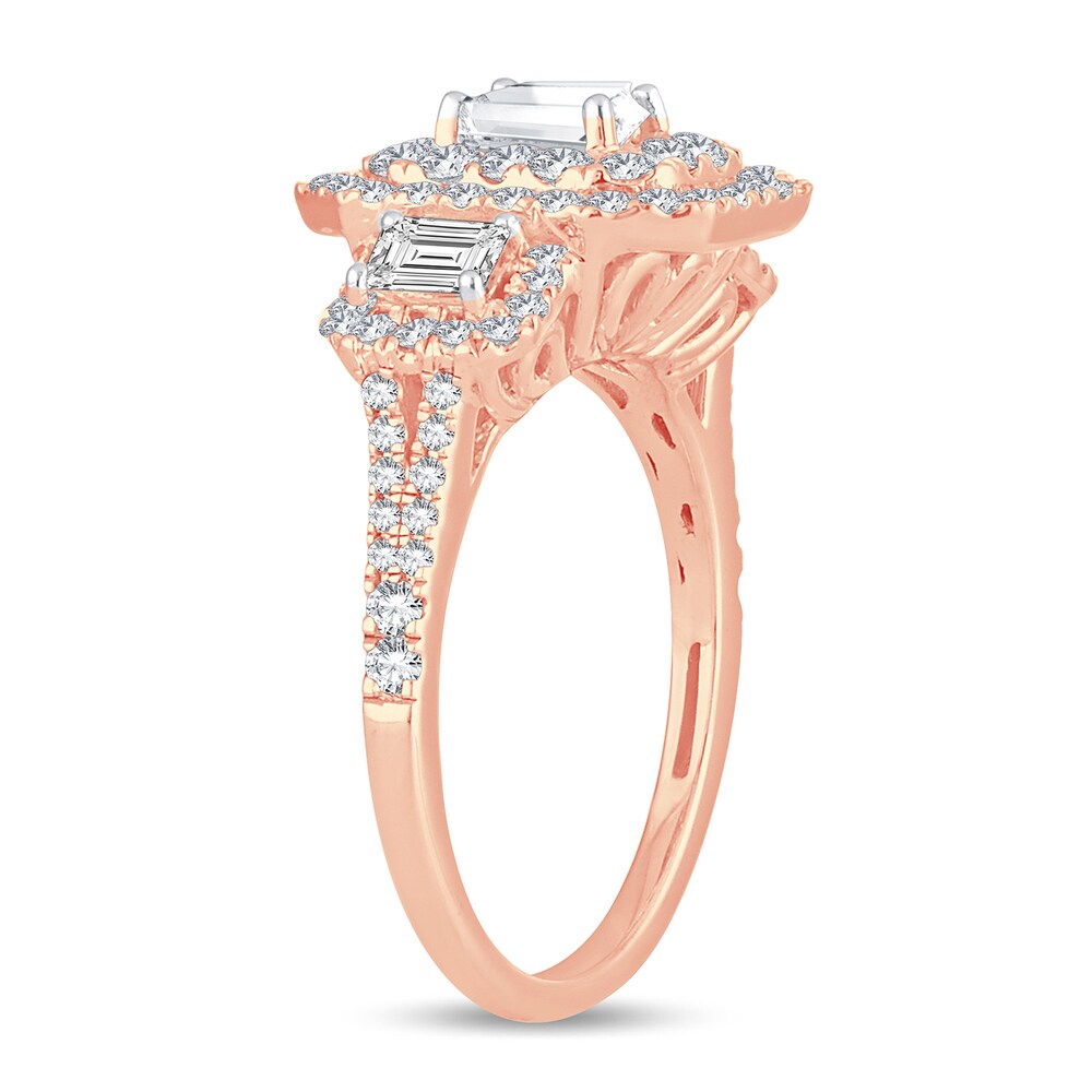 Diamond Ring 1-1/2 ct tw Emerald-cut 14K Rose Gold NZ0Av0qM