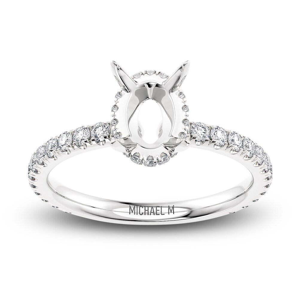 Michael M Diamond Engagement Ring Setting 1/3 ct tw Round 18K White Gold (Center diamond is sold separately) NZrIAYBn