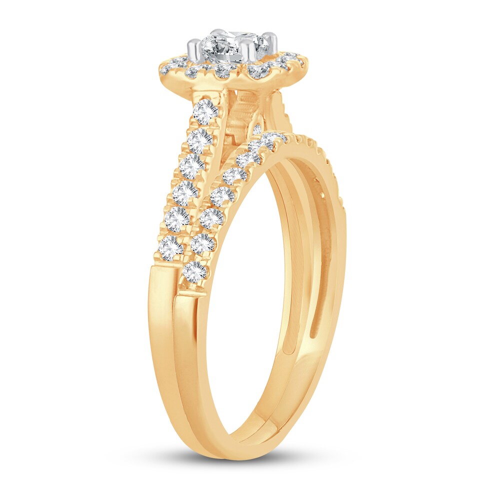 Diamond Bridal Set 1 ct tw Round 14K Yellow Gold NkswHkRv