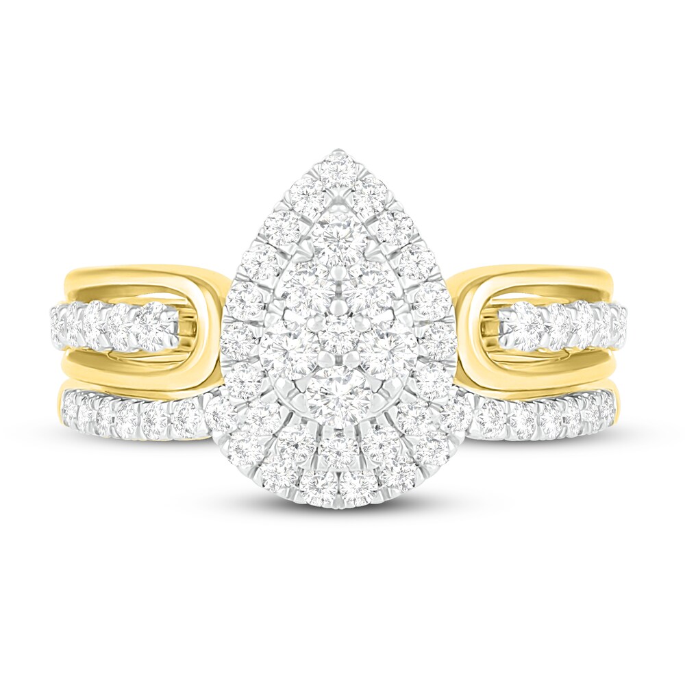 Diamond Bridal Set 1 ct tw Round 14K Yellow Gold Np9OoZ1s