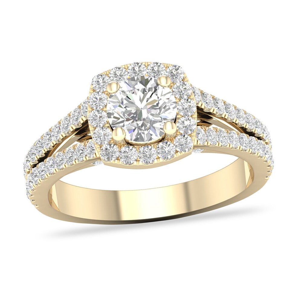 Diamond Ring 1-1/2 ct tw Round-cut 14K Yellow Gold NsNDvIRA