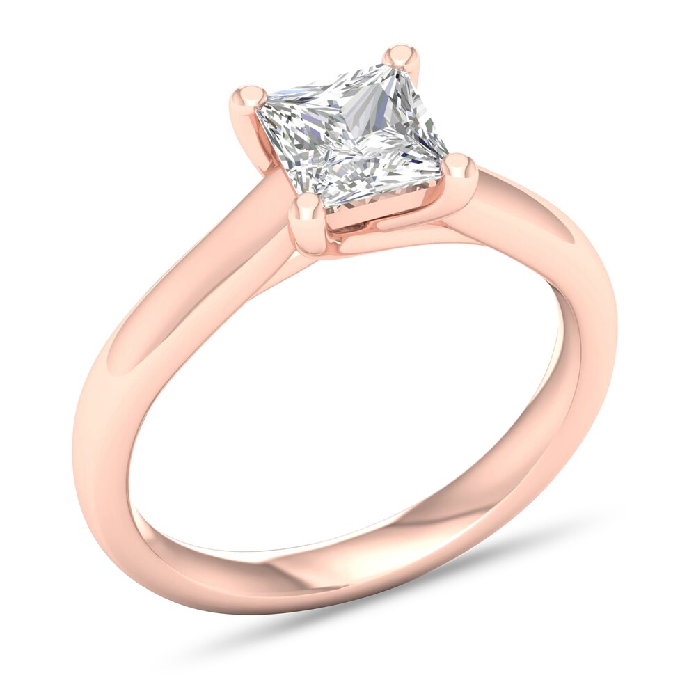 Diamond Solitaire Ring 1-1/4 ct tw Princess-cut 14K Rose Gold (I2/I) OOMGX6tq