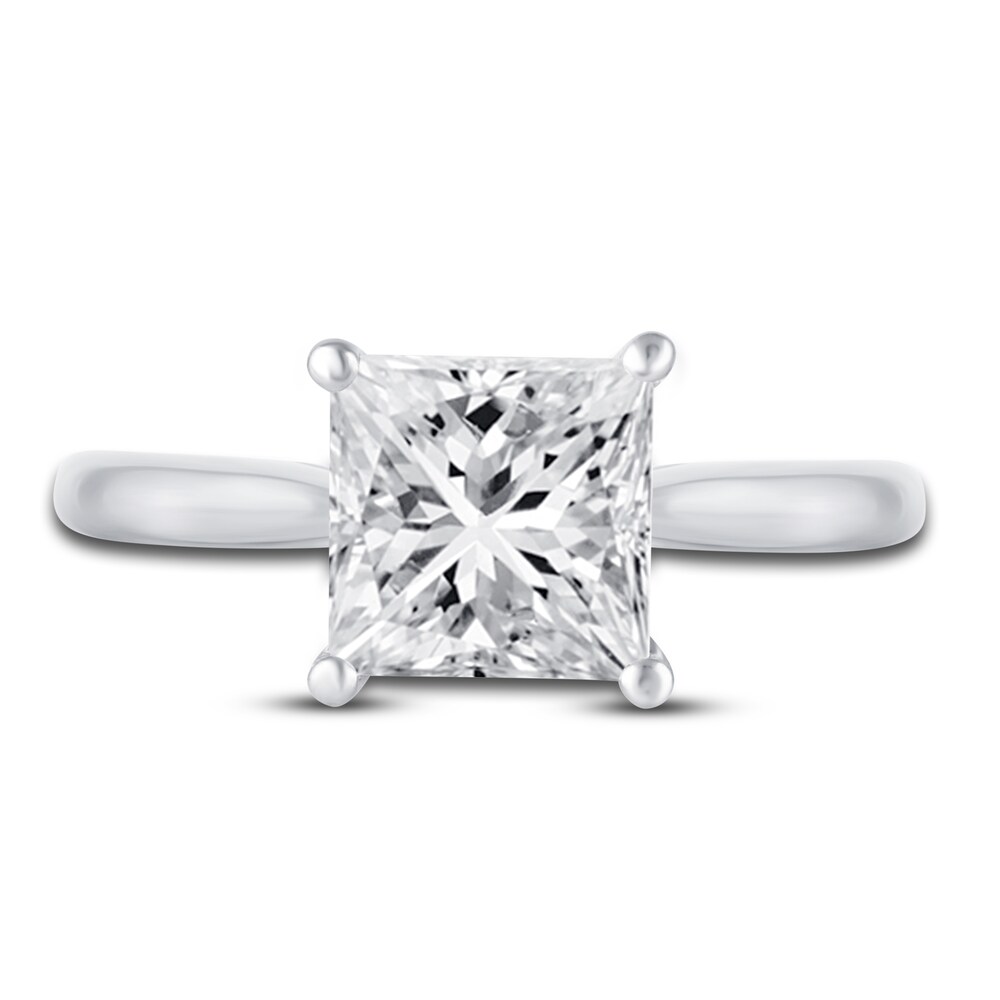 Lab-Created Diamond Engagement Ring 2-1/2 ct tw Princess 14K White Gold OciEIl4O