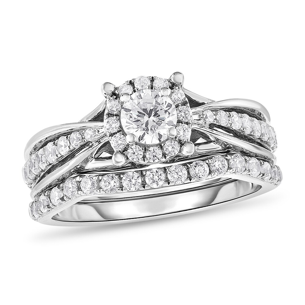 Diamond Bridal Set 1 ct tw Round 14K White Gold OnFj75EQ