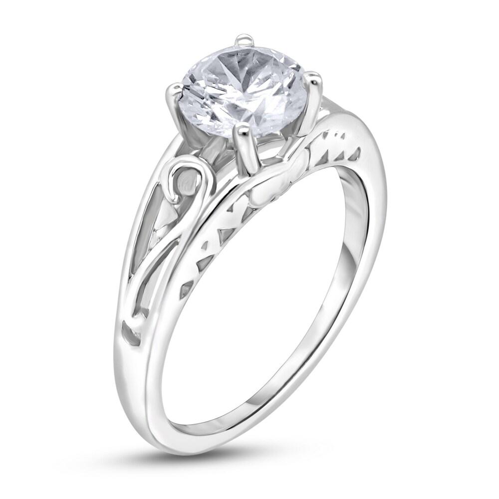 Diamond Solitaire Scroll Engagement Ring 1/2 ct tw Round 14K White Gold (I2/I) OpUr2Gq3