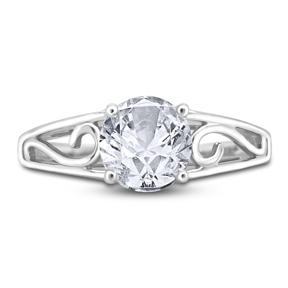 Diamond Solitaire Scroll Engagement Ring 1/2 ct tw Round 14K White Gold (I2/I) OpUr2Gq3