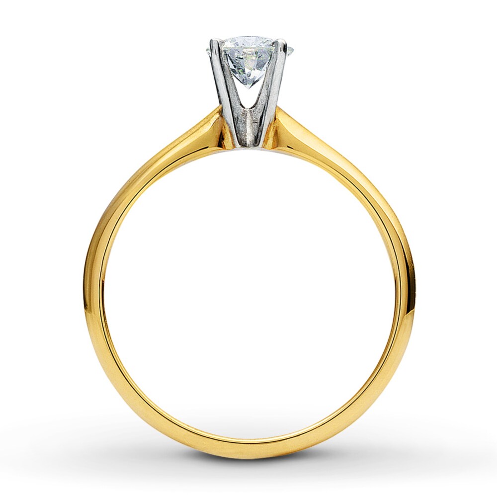 Diamond Solitaire Ring 1/2 carat Round-cut 14K Yellow Gold (I2/I) OyYGgv66