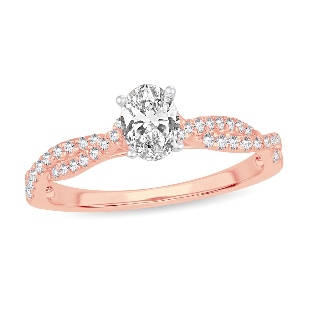 Diamond Ring 3/4 ct tw Oval 14K Rose Gold P9SJVXET