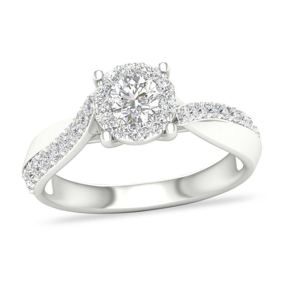 Diamond Ring 3/4 ct tw Round-cut 14K White Gold PKV4H1kx [PKV4H1kx]