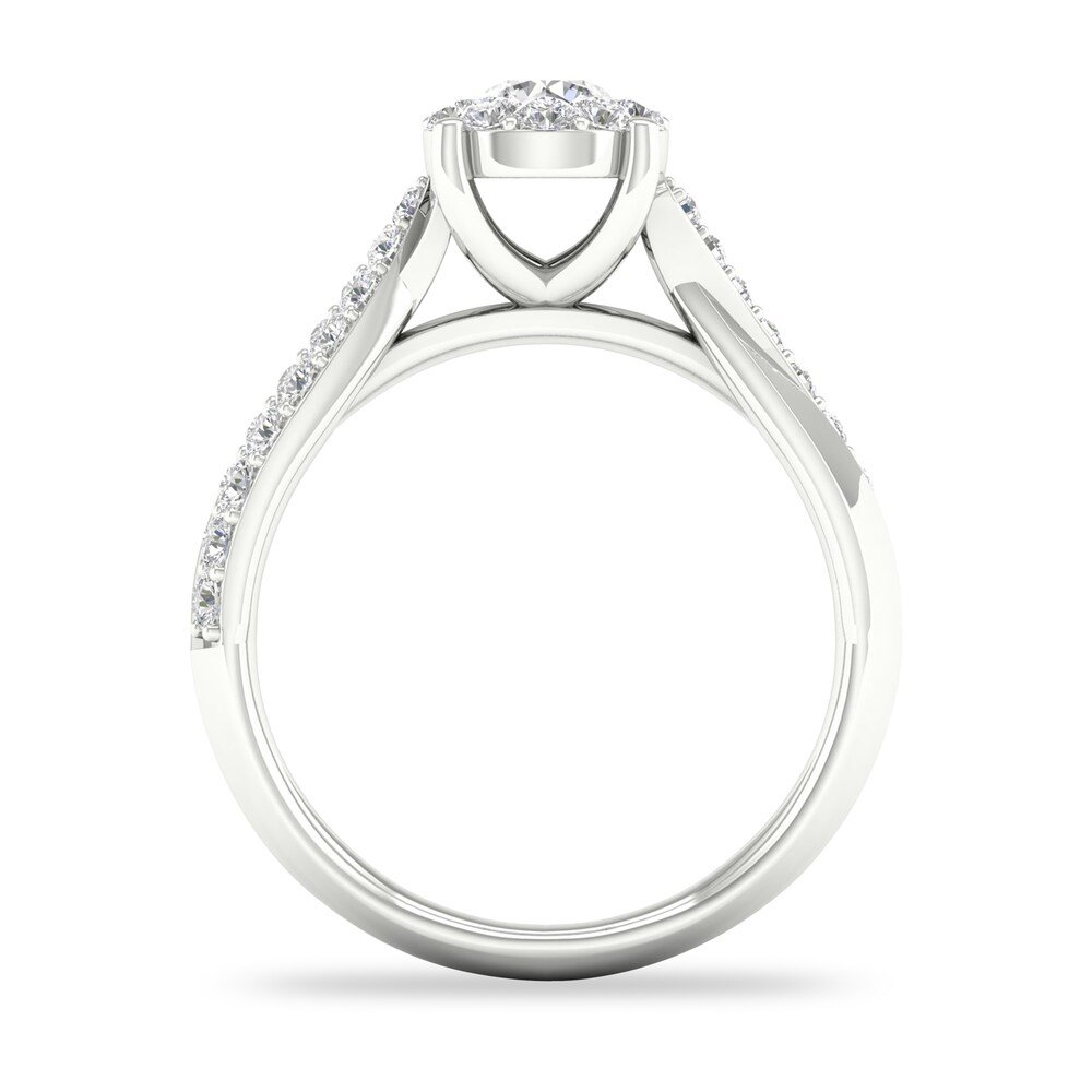 Diamond Ring 3/4 ct tw Round-cut 14K White Gold PKV4H1kx