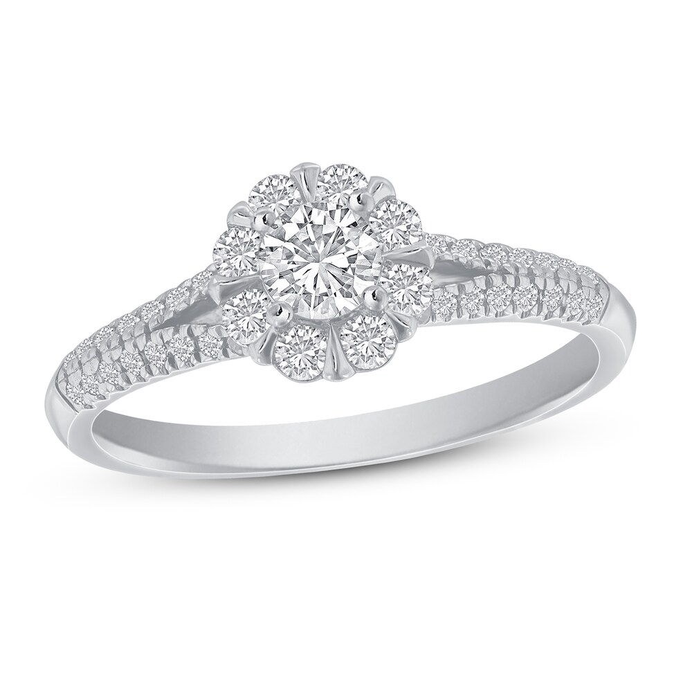 Diamond Engagement Ring 5/8 ct tw Round 14K White Gold PdkDRy88 [PdkDRy88]