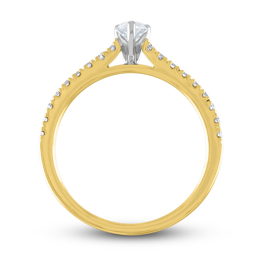 Diamond Engagement Ring 1/2 ct tw Pear-shaped/Round 14K Yellow Gold PfqnsQgL