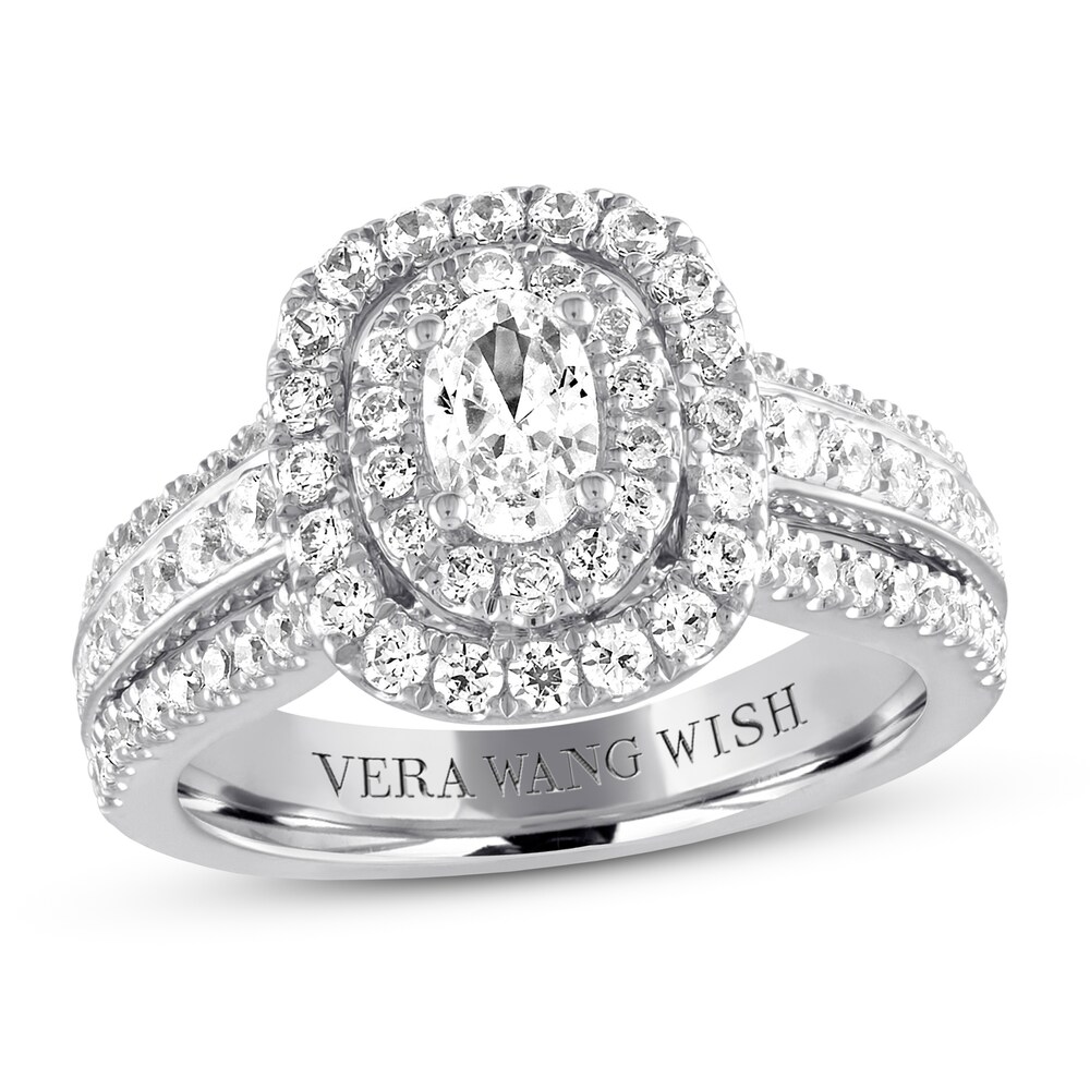 Vera Wang WISH Oval Diamond Ring 1-3/8 ct tw 14K White Gold Pn9Cbrcw