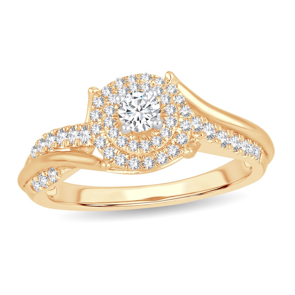 Diamond Ring 1/2 ct tw Round 14K Yellow Gold Pn9qvZIC [Pn9qvZIC]