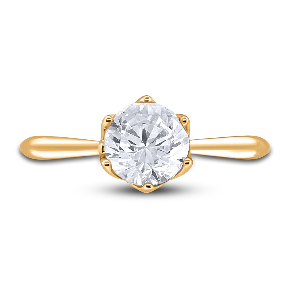 Diamond Cathedral Solitaire Engagement Ring 1 ct tw Round 14K Yellow Gold (I2/I) PoZphY3s