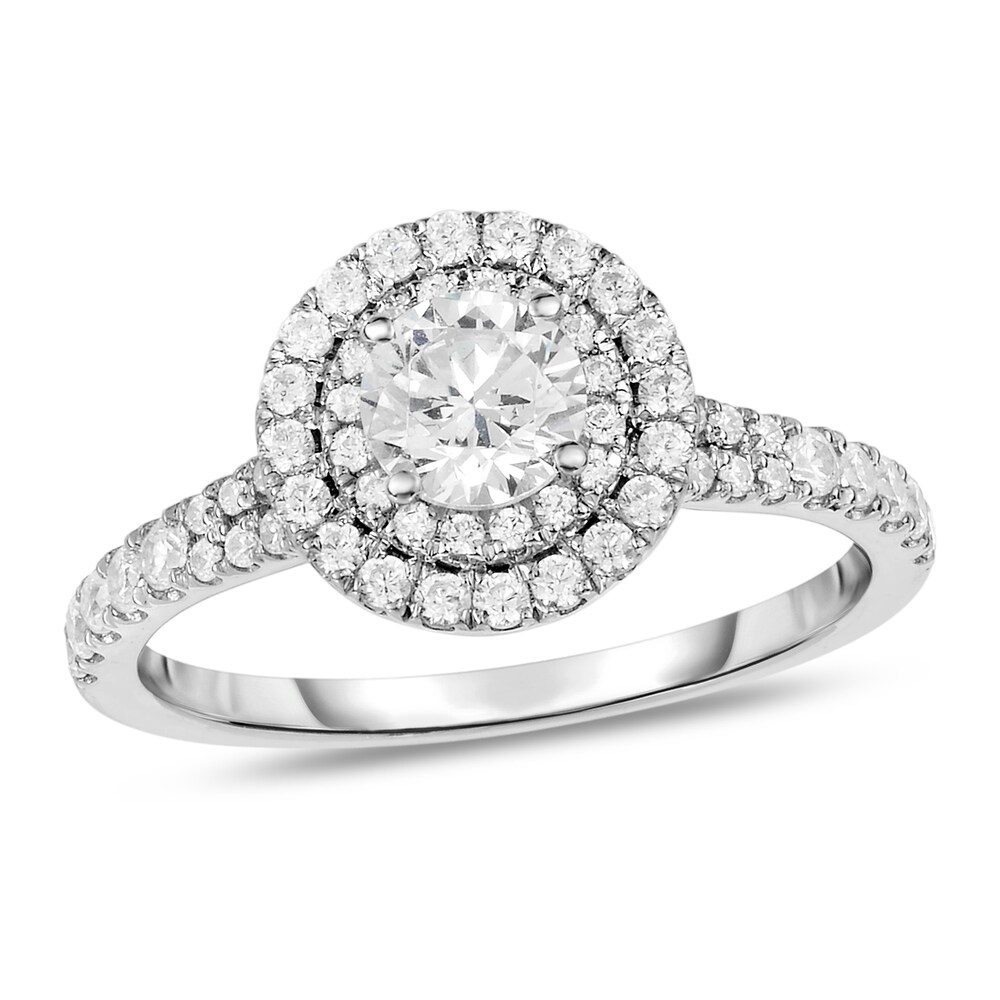 Diamond Ring 1 ct tw Round 14K White Gold Q0Sio845 [Q0Sio845]