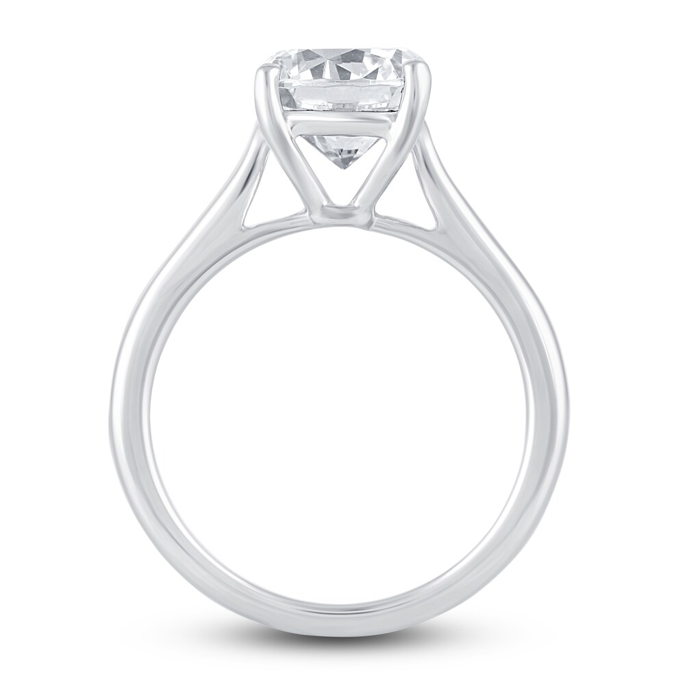 Lab-Created Diamond Solitaire Ring 3 ct tw Round 14K White Gold (F/VS2) QEokfsB2