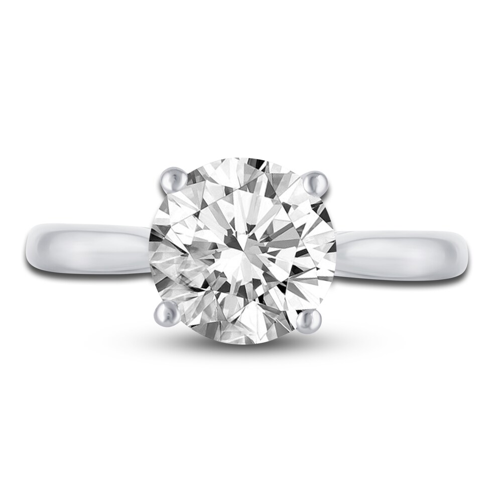 Lab-Created Diamond Solitaire Ring 3 ct tw Round 14K White Gold (F/VS2) QEokfsB2