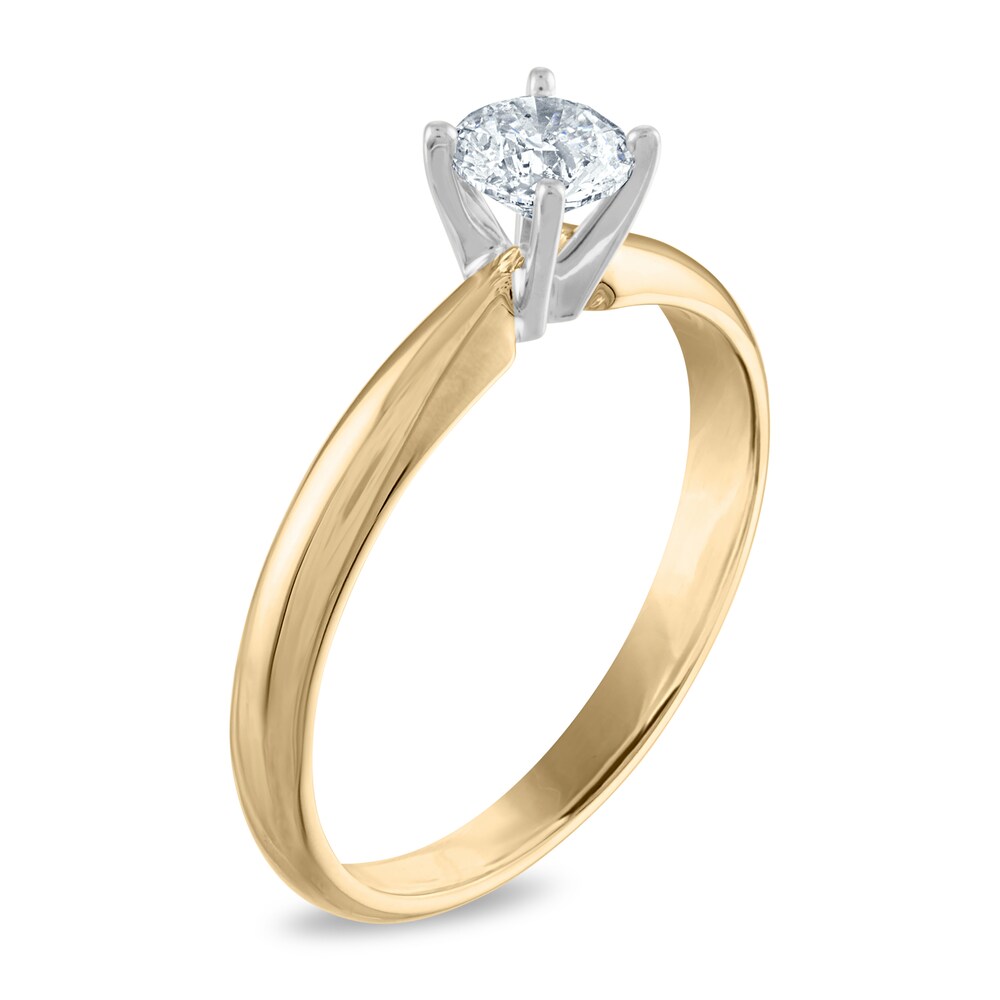 Diamond Solitaire Ring 1/2 ct tw Round 14K Two-Tone (I2/I) QF2iWXXv