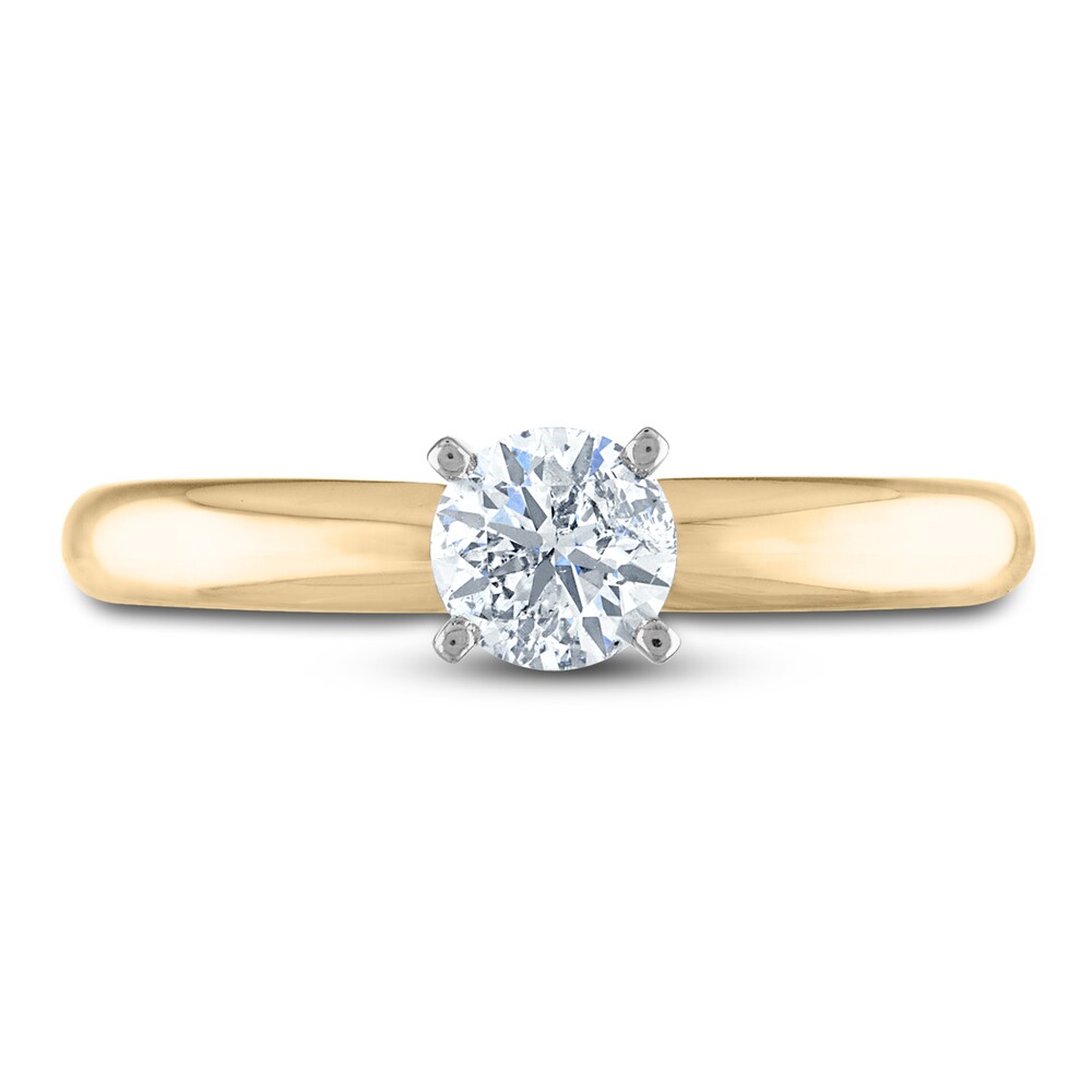 Diamond Solitaire Ring 1/2 ct tw Round 14K Two-Tone (I2/I) QF2iWXXv