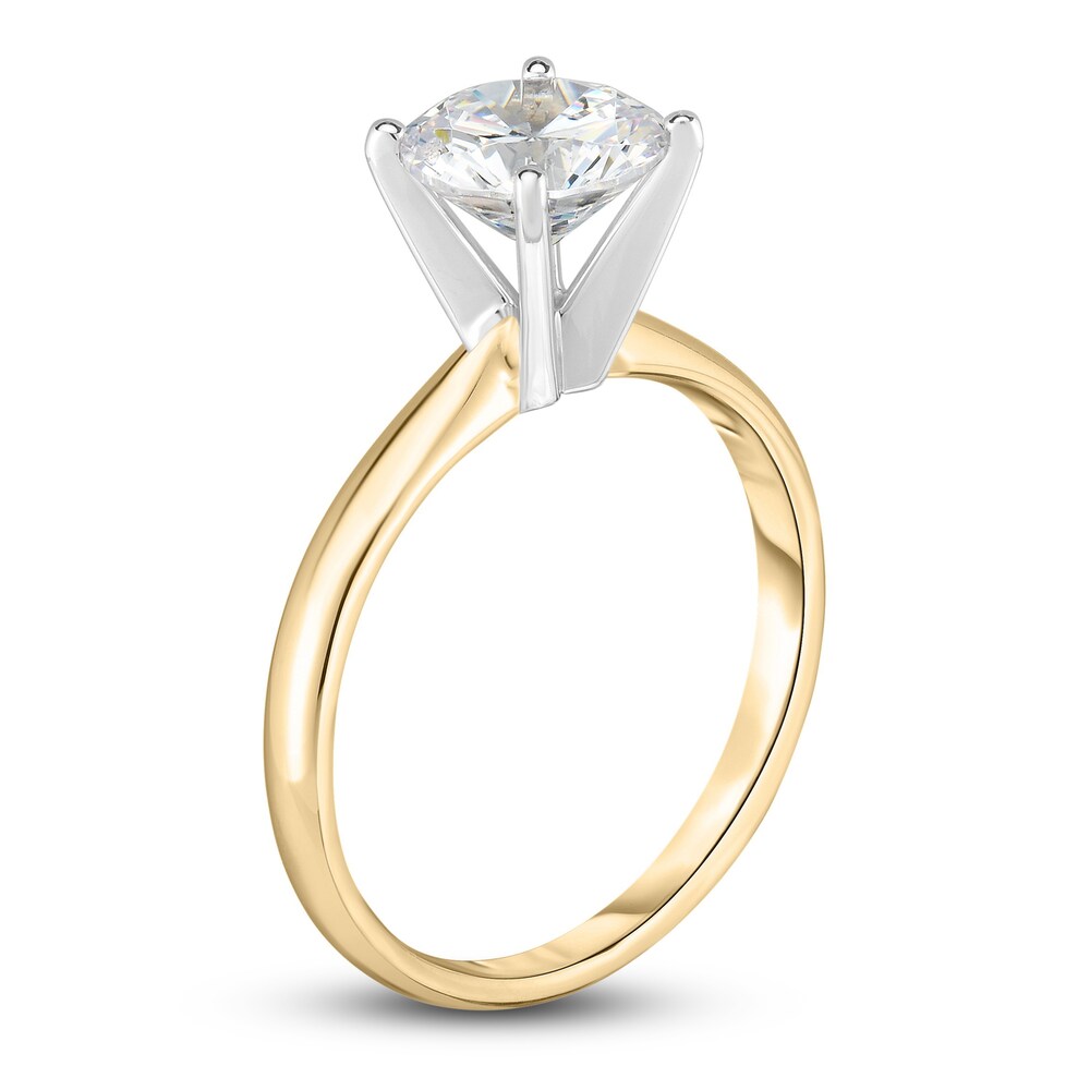 Diamond Solitaire Engagement Ring 1/2 ct tw Round 14K Yellow Gold (I2/I) QHusbDUR