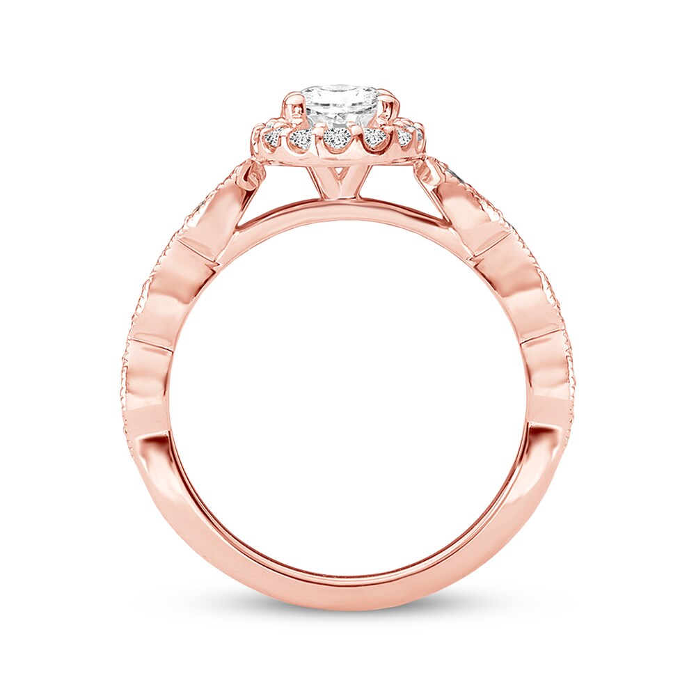 Diamond Ring Setting 1/3 carat tw Oval 14K Rose Gold QMckzzHQ