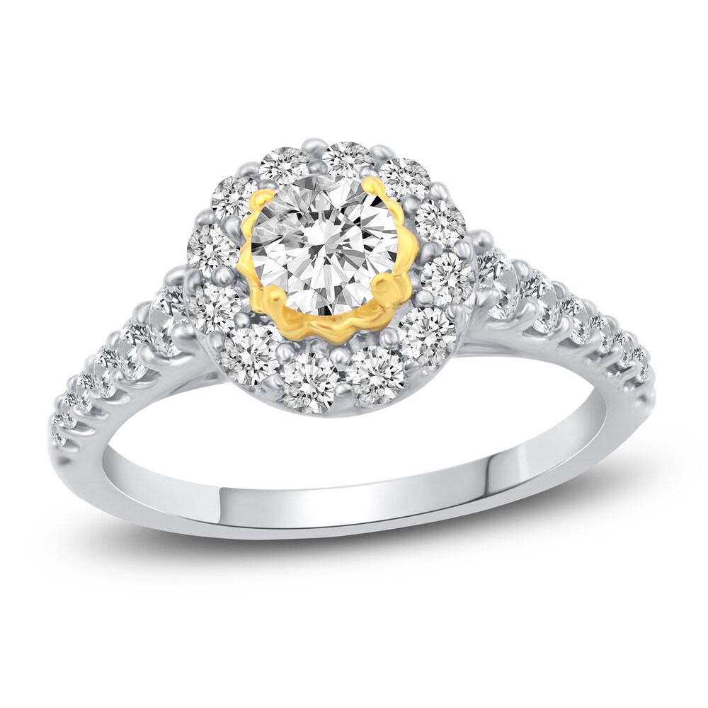 Diamond Engagement Ring 1 ct tw Round 14K Two-Tone Gold QZ3jU2R1 [QZ3jU2R1]