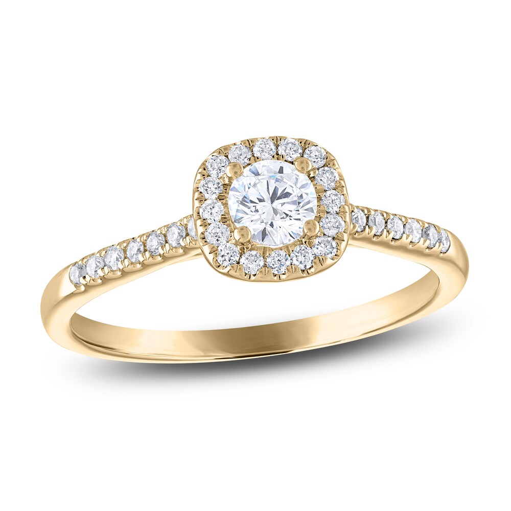 Diamond Engagement Ring 1/2 ct tw Round 14K Yellow Gold QZvDVHOT